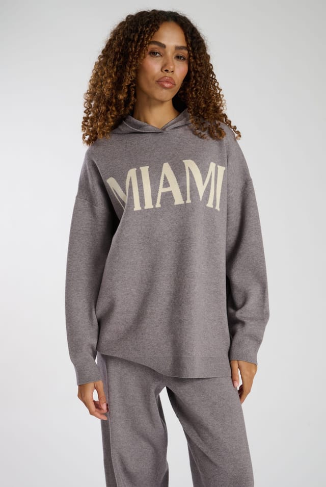 South Beach South Beach Women's Miami Knit Hoodie in Grey - 2