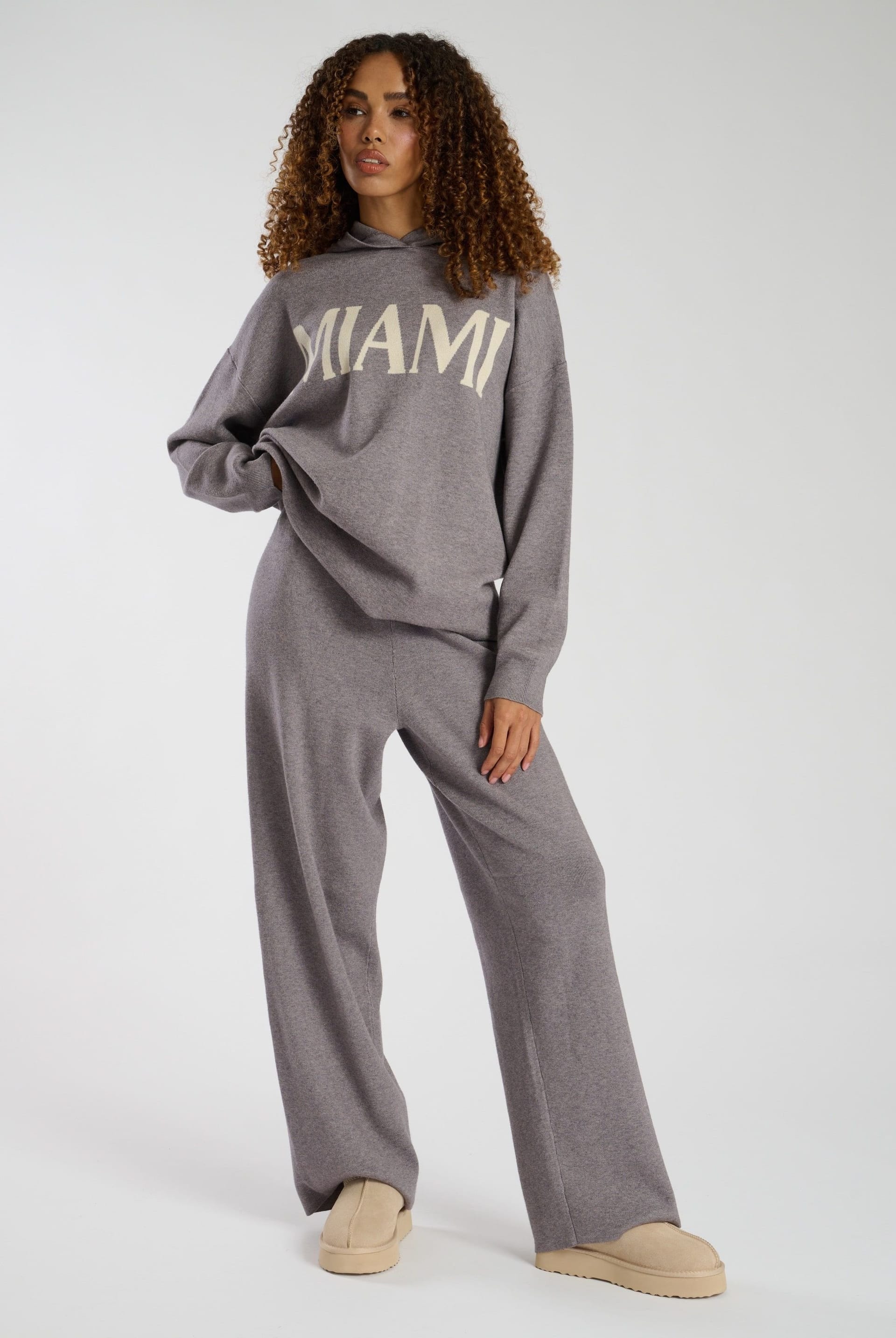 South Beach South Beach Women's Miami Knit Hoodie in Grey - 4