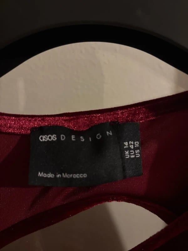 ASOS Design Red velvet top with open back