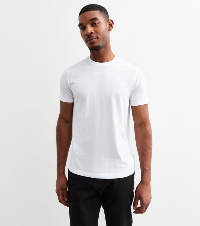 New Look Men's 2 Pack of Black/White Regular Fit Cotton T-Shirts New Look - 2