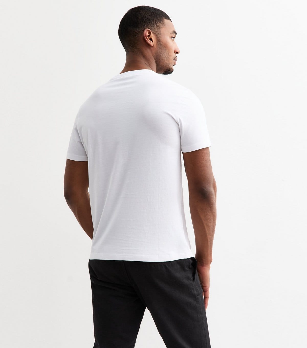 New Look Men's 2 Pack of Black/White Regular Fit Cotton T-Shirts New Look - 4