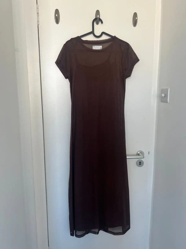 ASOS Design Brown Sheer Bodycon Dress