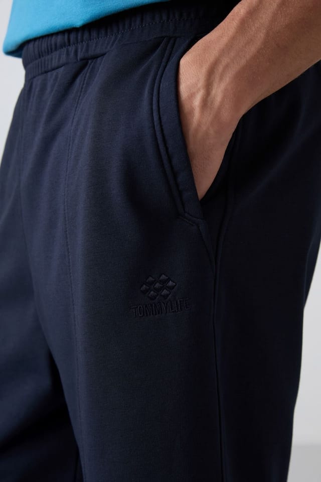 Tommy Life Tommy Life Men's Knit Sweat Shorts in Navy - 3