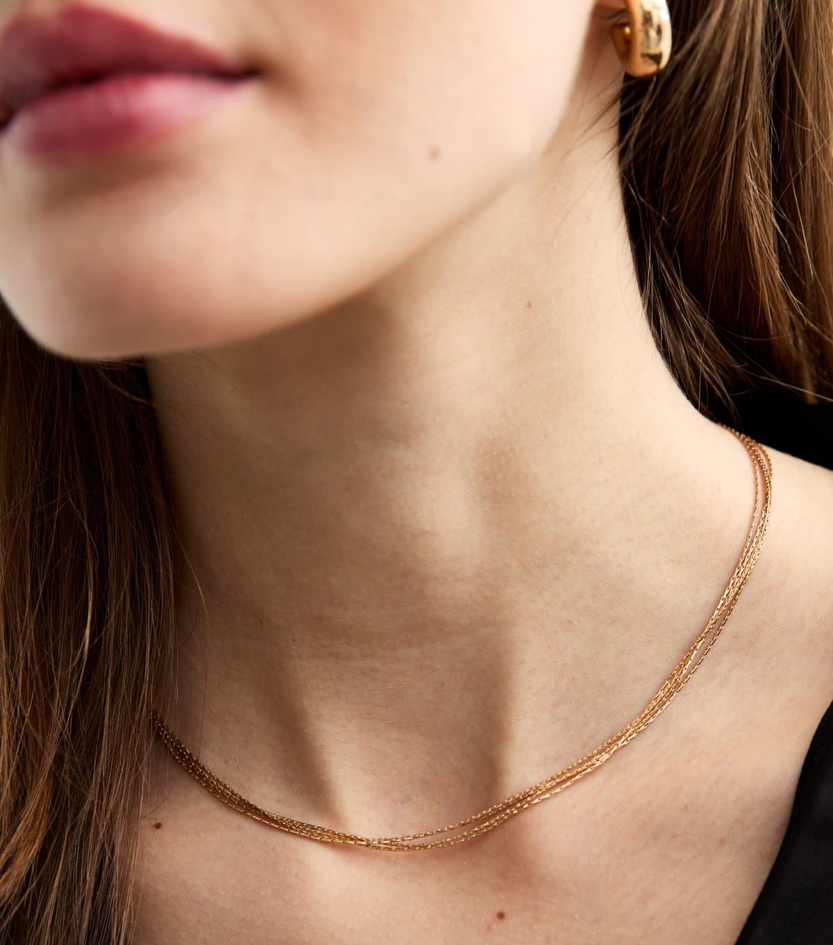 New Look Gold Tone Layered Look Necklace New Look