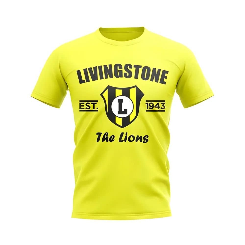 Livingston Livingston Men's Personalised Established Football T-Shirt Yellow