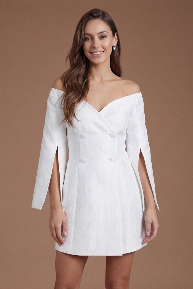 Coast Coast Women's Jacquard Mini Blazer Dress in Ivory - 2