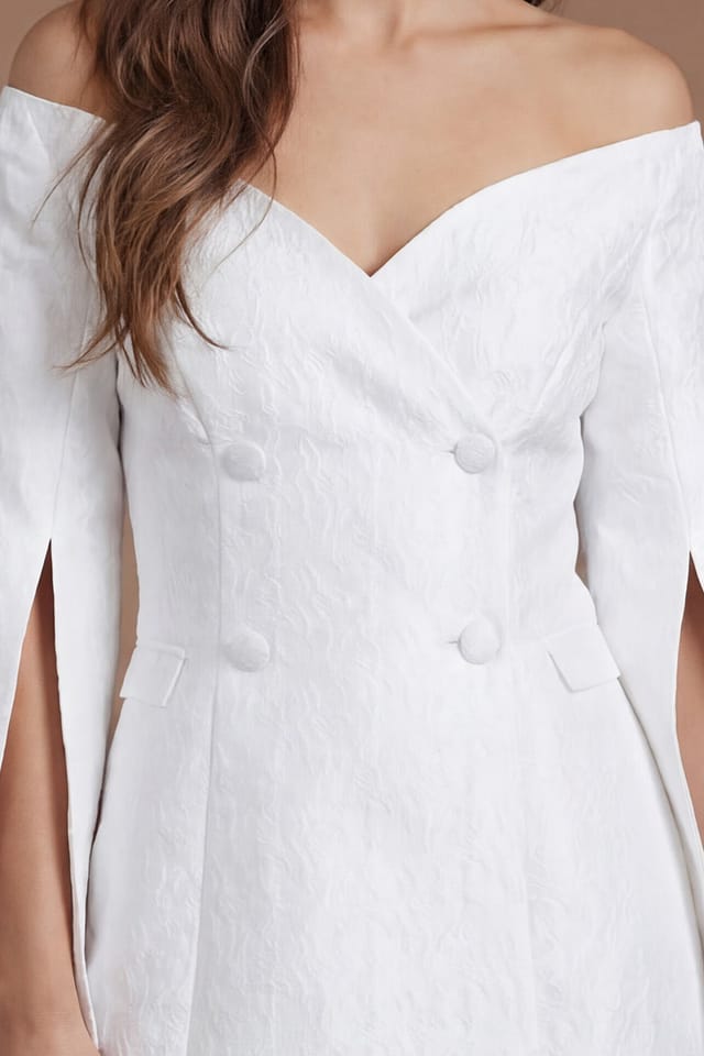 Coast Coast Women's Jacquard Mini Blazer Dress in Ivory - 3