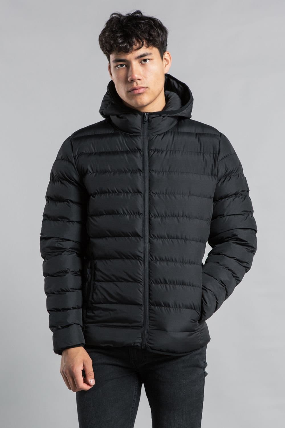 Tokyo Laundry Tokyo Laundry Men's Padded Hooded Jacket with Full Zip in Black