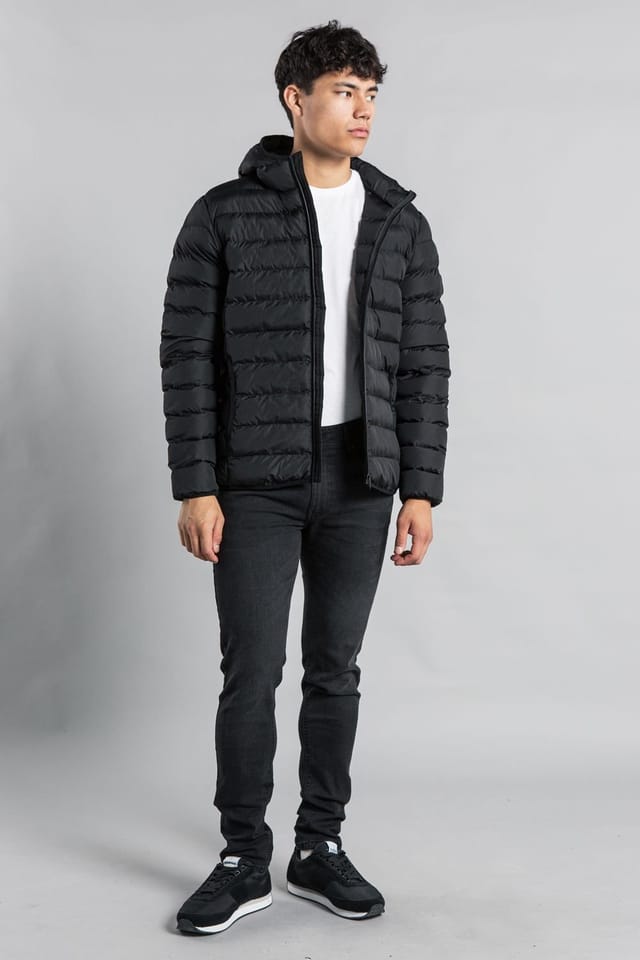 Tokyo Laundry Tokyo Laundry Men's Padded Hooded Jacket with Full Zip in Black - 3