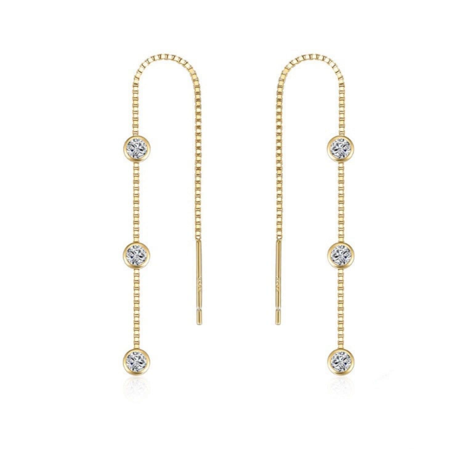 Gold Trip Gold Trip Gold Waterfall Threader Earrings