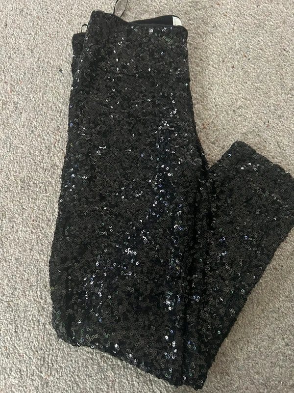 Bershka Black Sequin Leggings