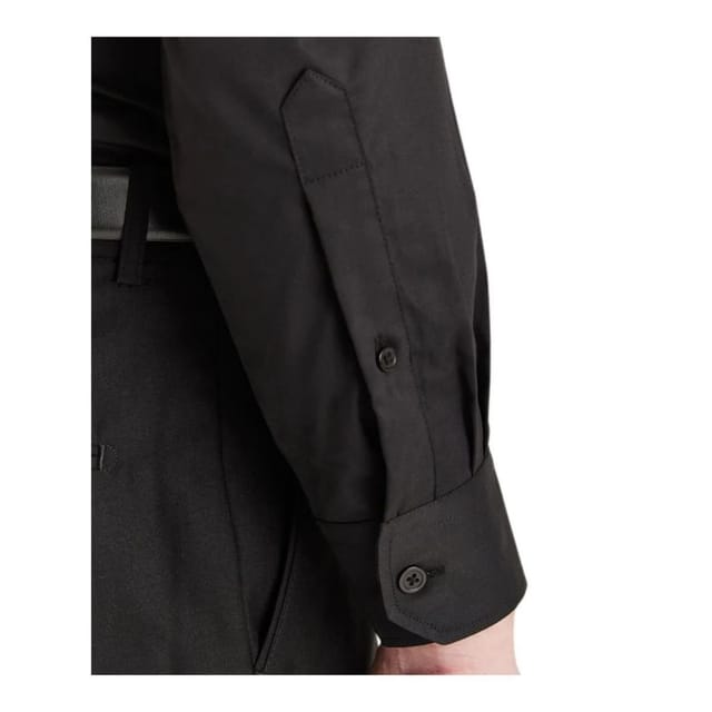 Paul Andrew Paul Andrew Men's Classic Dress Shirt Double Cuff Cutaway Collar Formal in Black - 3