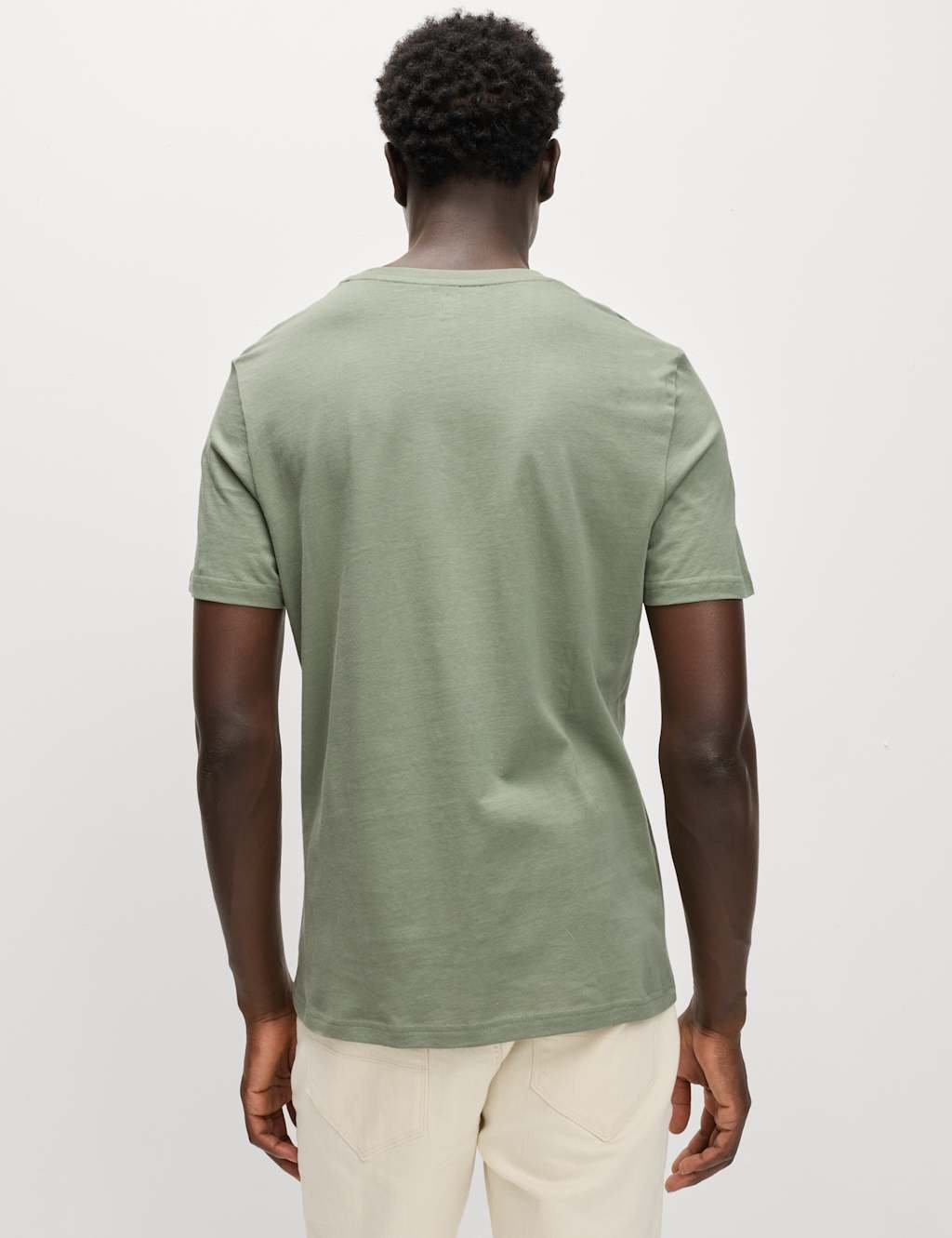 Marks & Spencer M&S Regular Fit Pure Cotton Crew Neck T-Shirt Onyx - 3