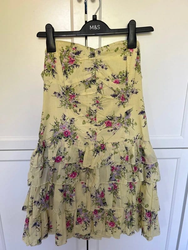 Oasis Strapless Corset style ruffle dress 14 - 1