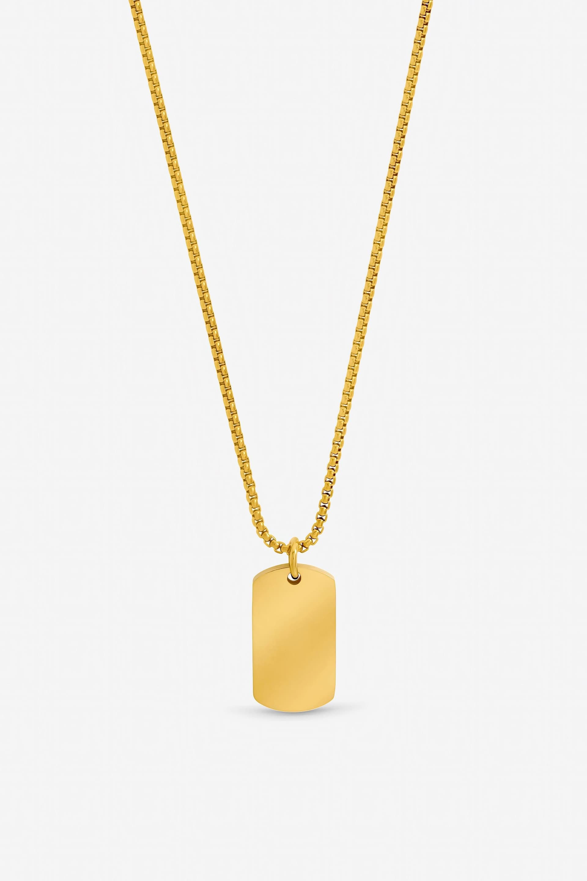 Inicio Inicio Men's Gold Plated Waterproof Dog Tag Necklace - Gift Pouch