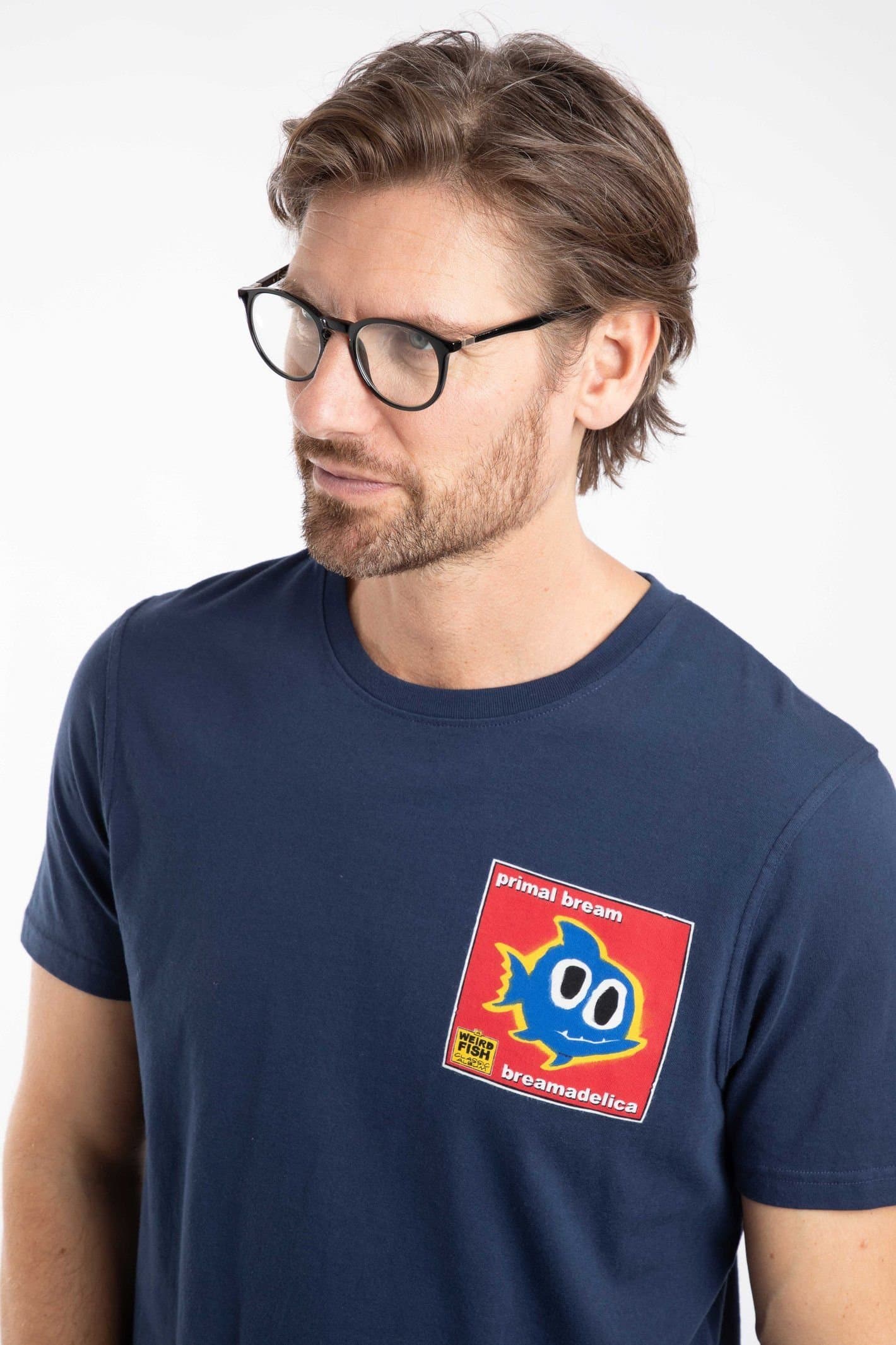 Weird Fish Weird Fish Men's Primal Bream Artist T-Shirt in Dark Blue