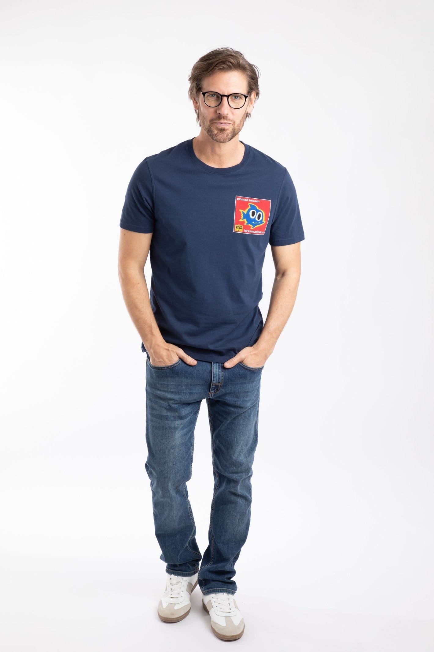 Weird Fish Weird Fish Men's Primal Bream Artist T-Shirt in Dark Blue - 4