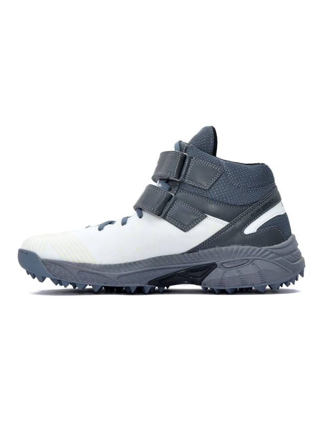 QUIVE QUIVE Men's Bold B-40 Cricket Moulded Studs Shoes in Grey - 3