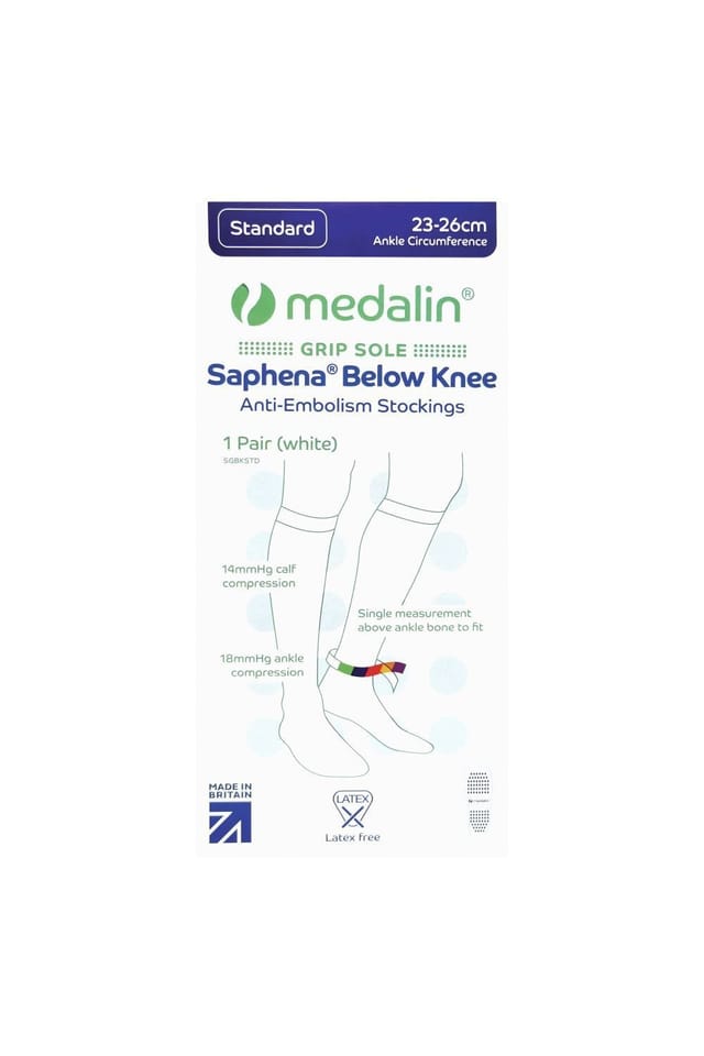 Medalin Medalin Men's Non Slip Anti Embolism Stockings in White - 2