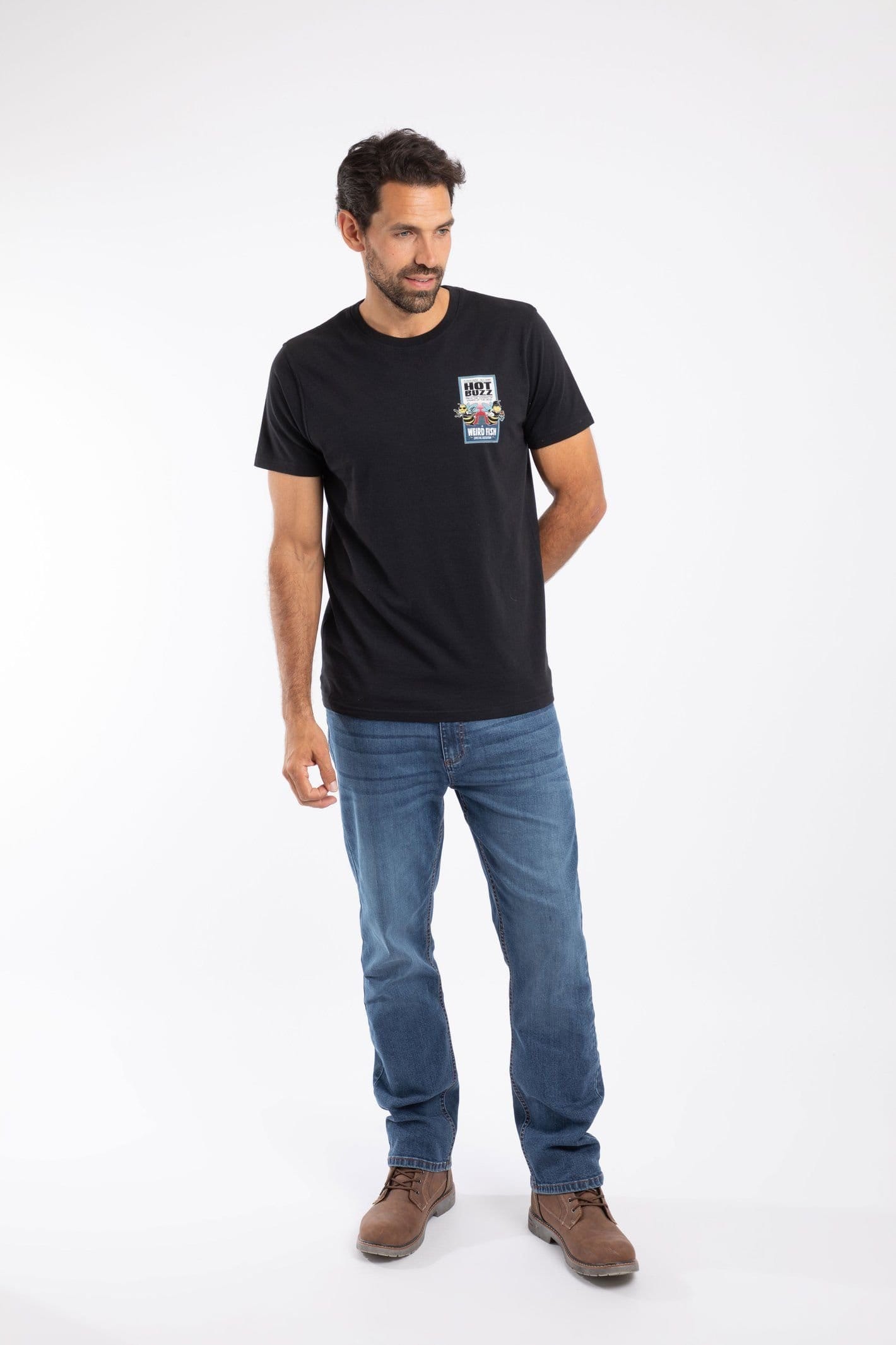 Weird Fish Weird Fish Men's Hot Buzz Artist T-Shirt in Black - 4