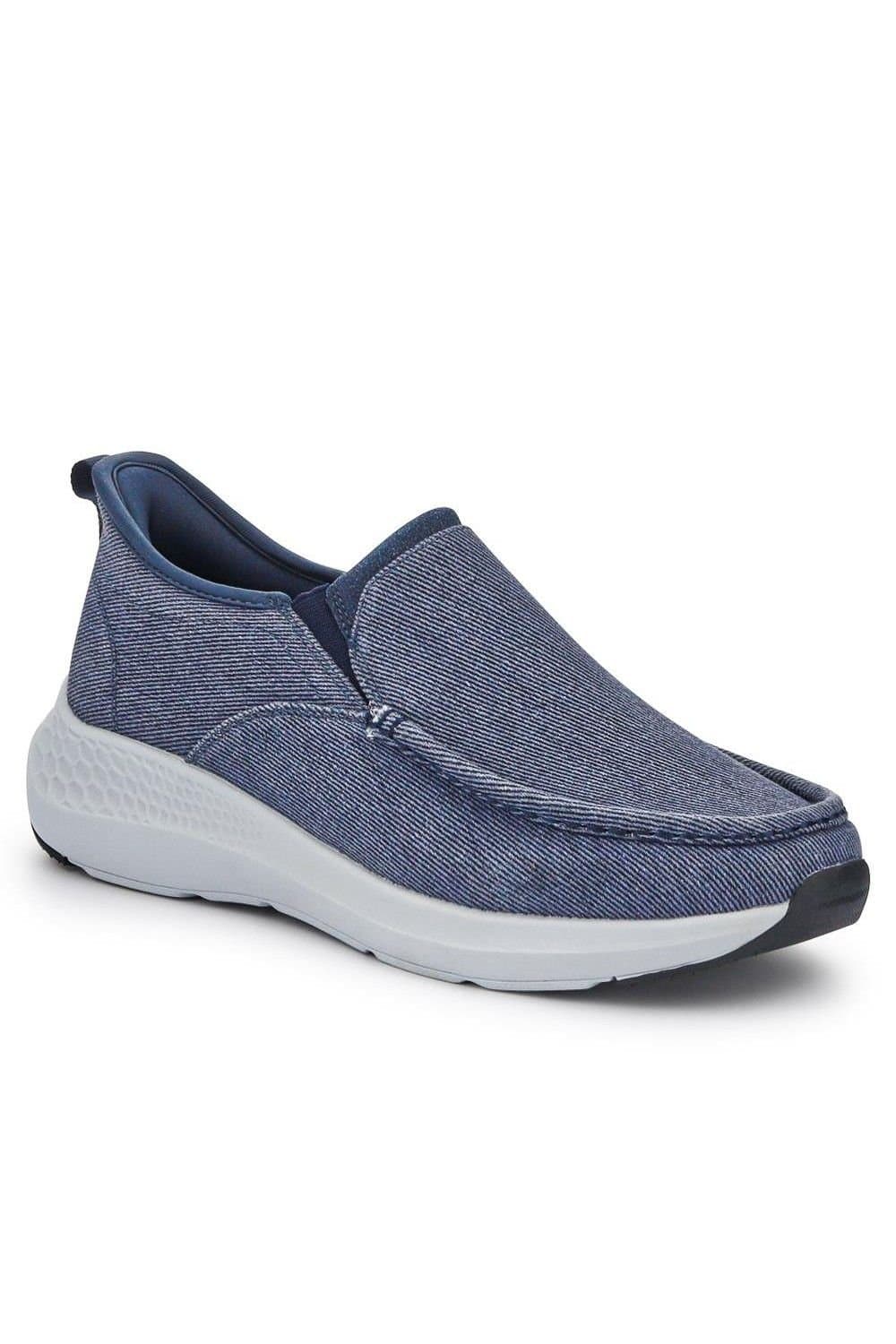 Pavers Pavers Men's Easy Step In Wide Fit Laceless Trainers in Navy
