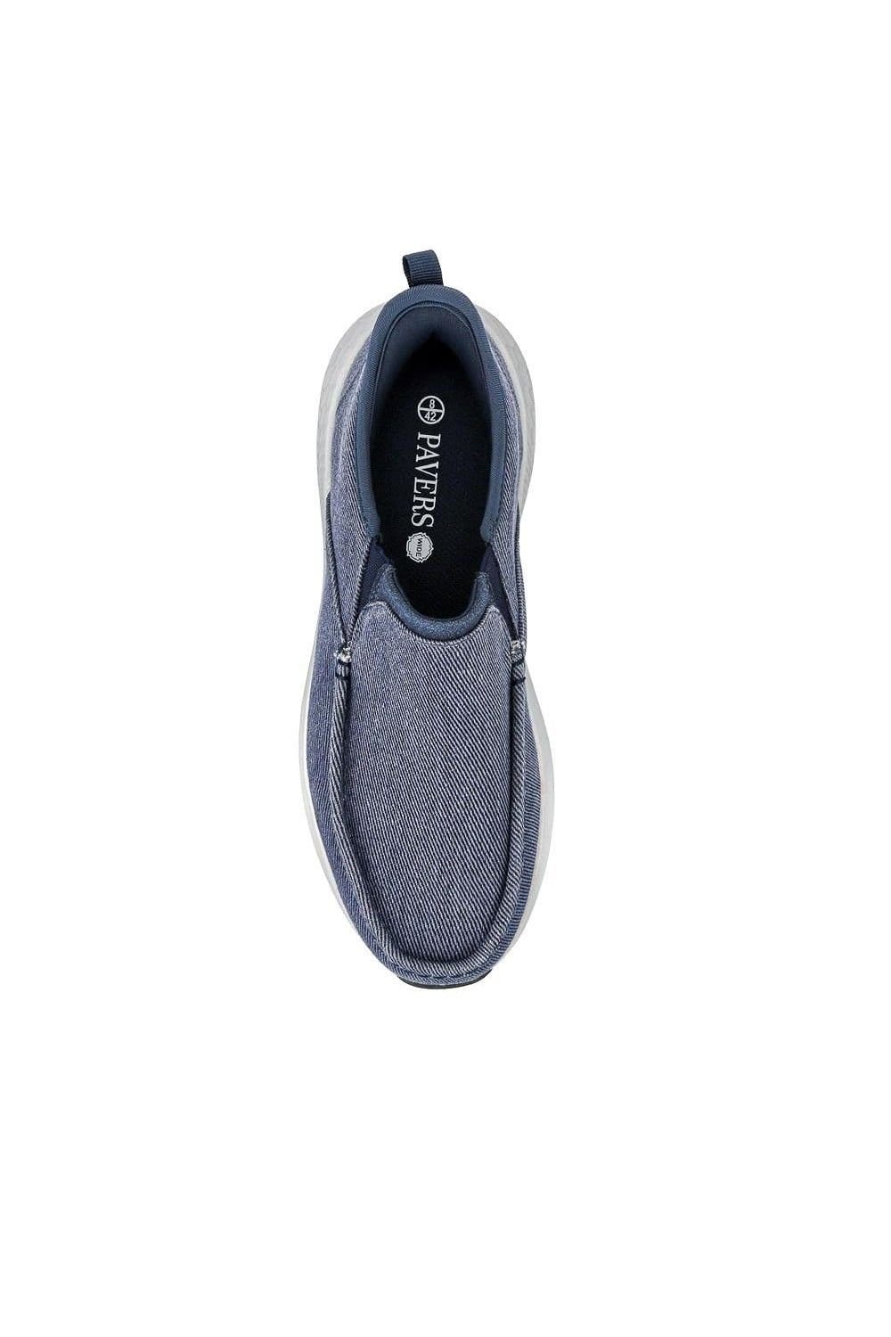 Pavers Pavers Men's Easy Step In Wide Fit Laceless Trainers in Navy - 4