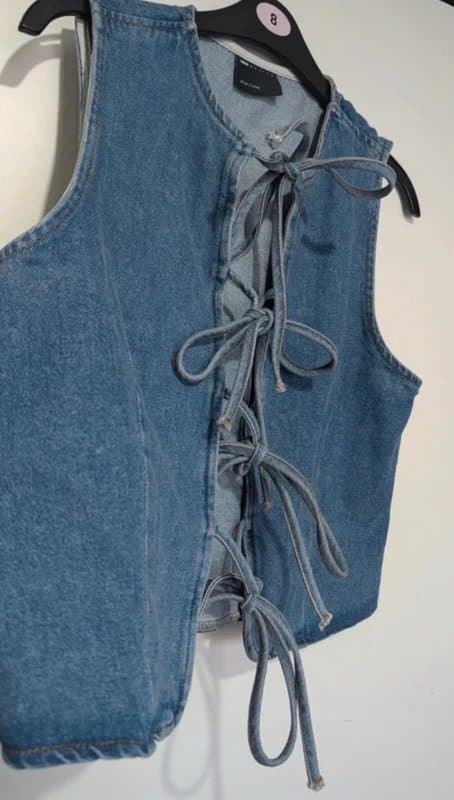 ASOS ASOS denim tie up waistcoat size M