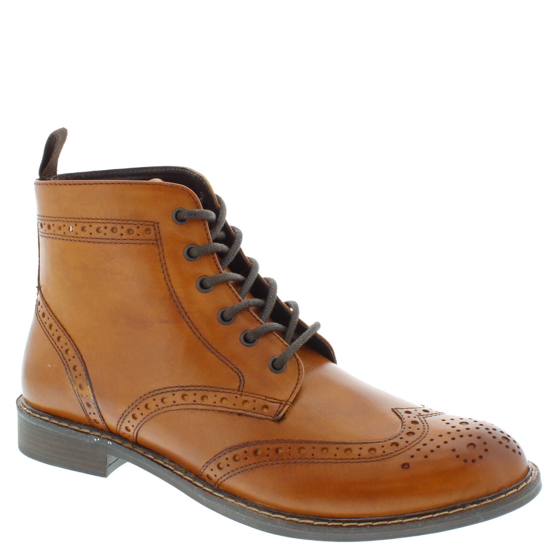 Thomas Crick Thomas Crick Men's Brogue Lace Up Leather Boots in Tan - 3