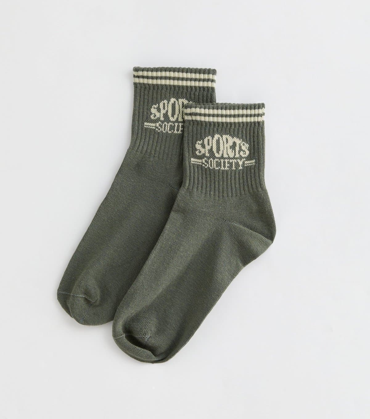 New Look Olive Sports Society Tube Socks New Look