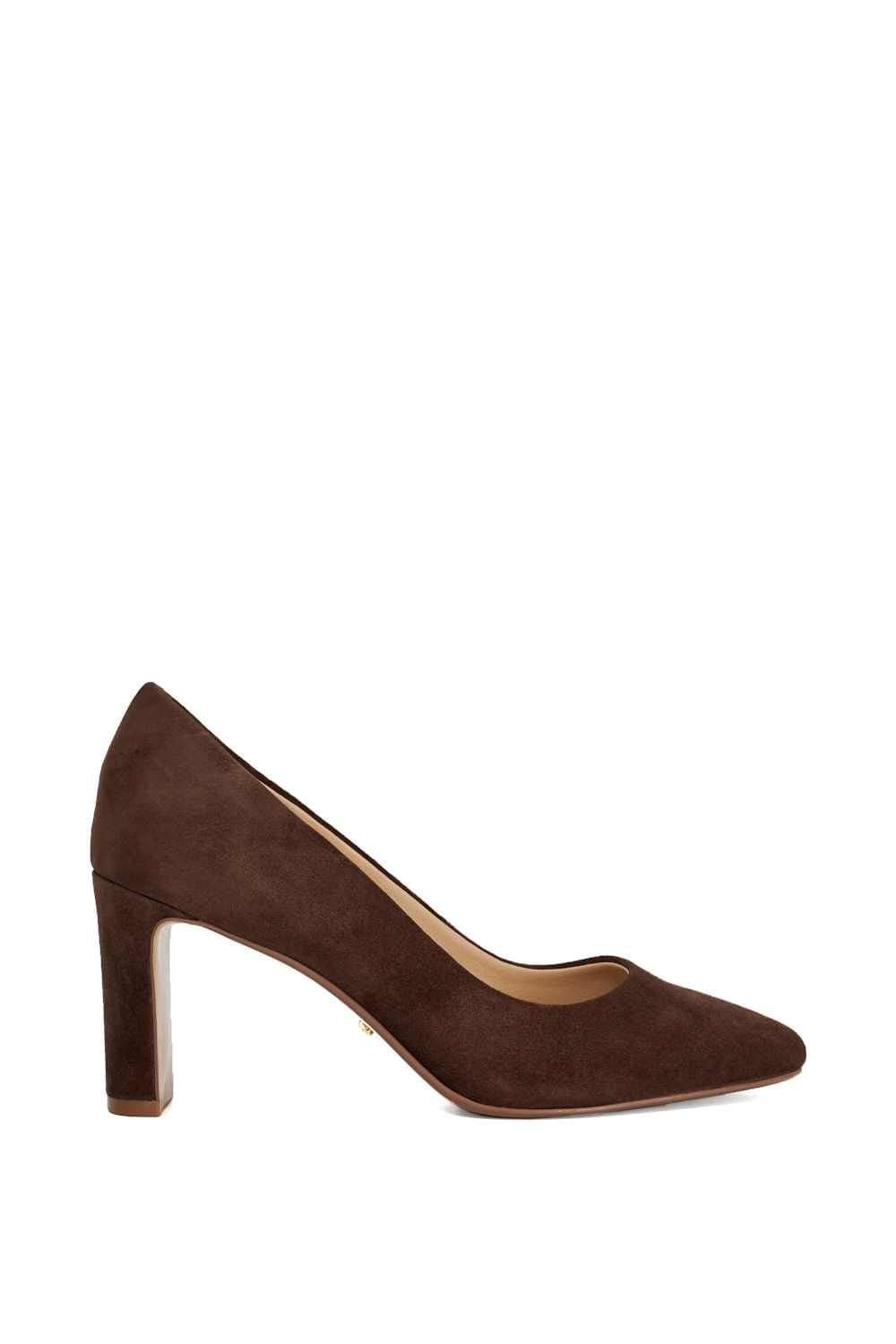 Dune London Dune London Women's Wide Fit 'Arriving' Suede Court Shoes in Brown
