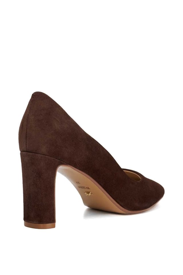 Dune London Dune London Women's Wide Fit 'Arriving' Suede Court Shoes in Brown - 3