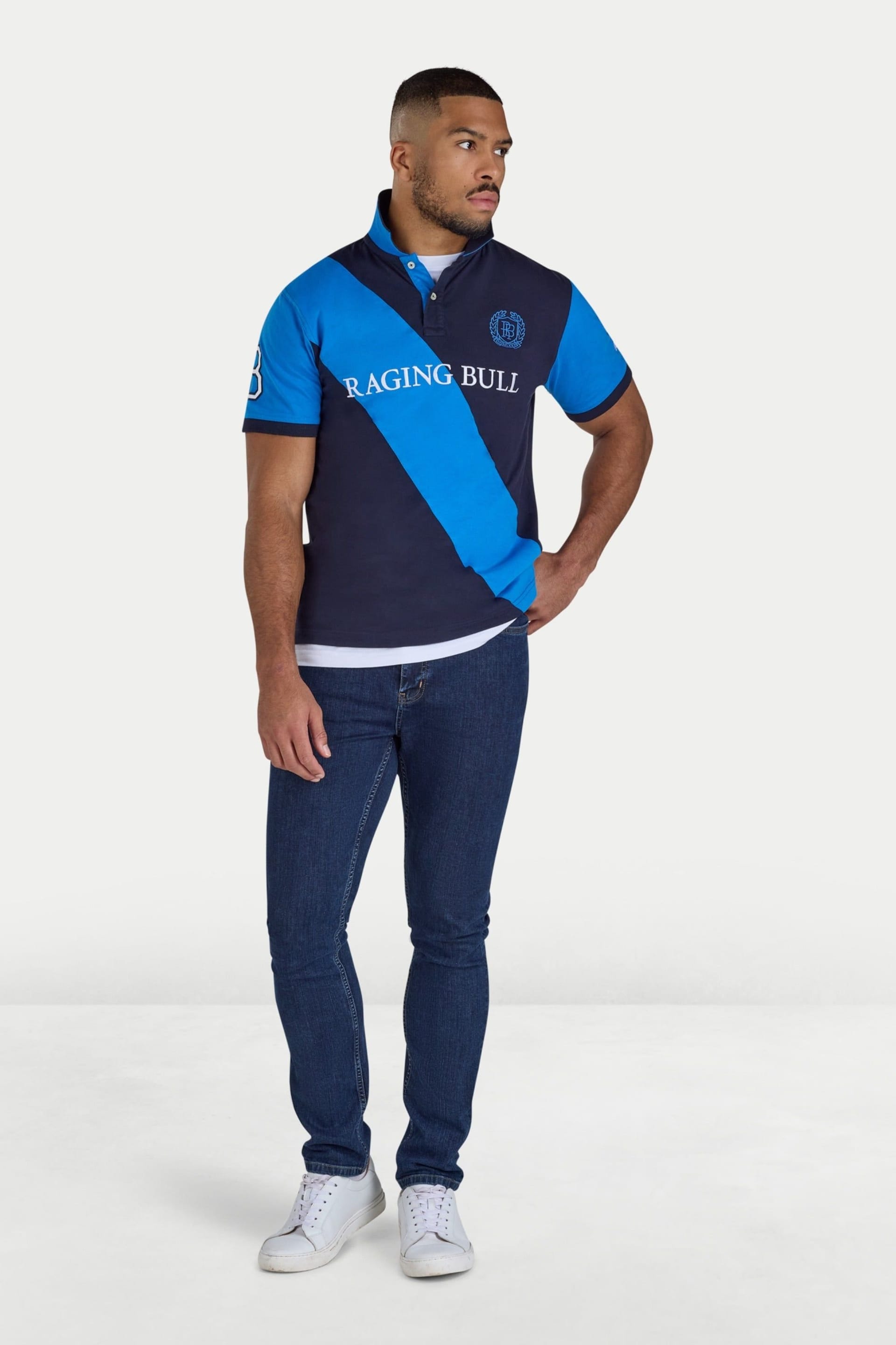 raging bull Raging Bull Men's Diagonal Stripe Jersey Polo - 4