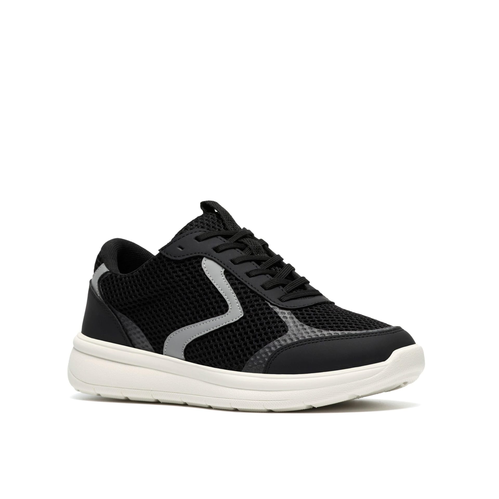 Clarks Clarks Women's Ezrinn Tie Black Combination Trainers - 4