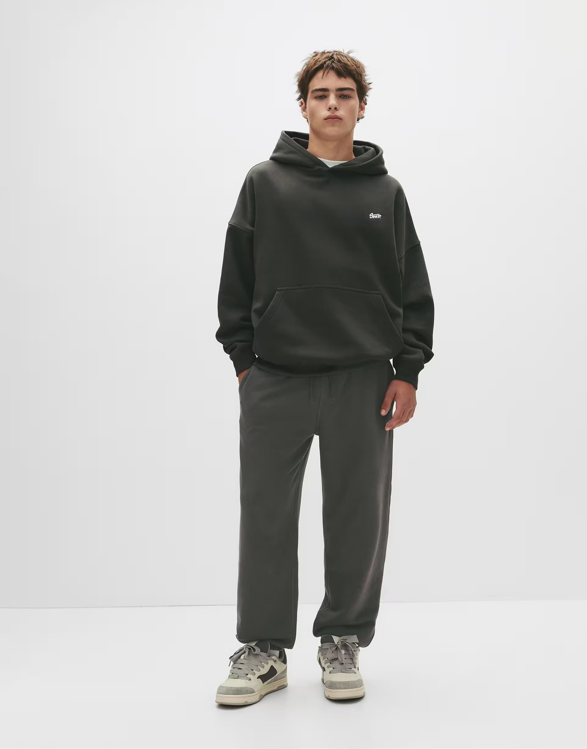 ASOS Pull&Bear Stwd tracksuit bottoms in grey