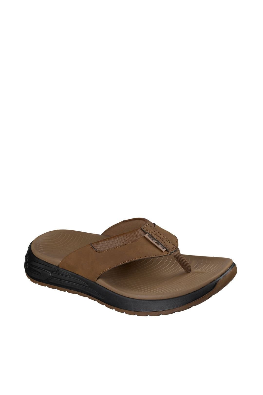Skechers Skechers Men's STREET RETRO JOGGER SD Synthetic Thong Sandal in Brown