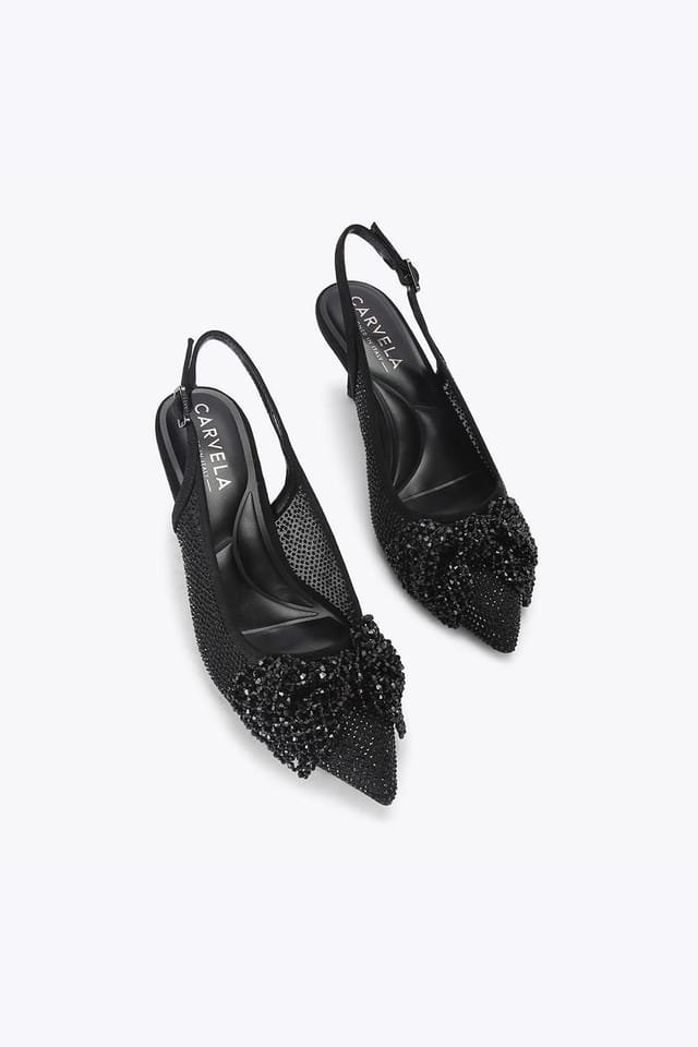 Carvela Carvela Women's 'Chiara Bow Sling' Fabric Heels in Black - 2