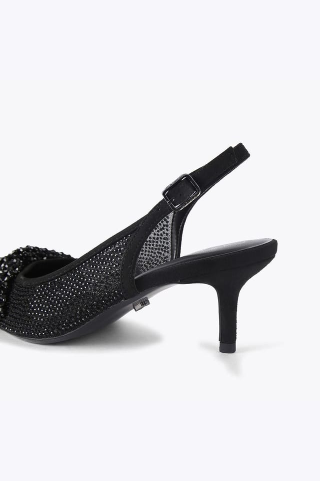Carvela Carvela Women's 'Chiara Bow Sling' Fabric Heels in Black - 3
