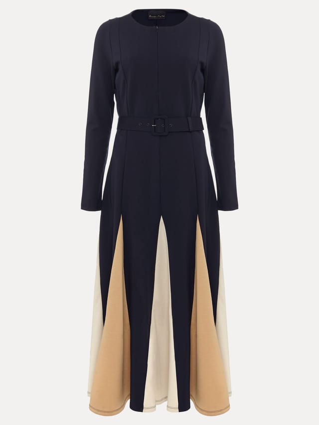 Phase Eight Phase Eight Women's Paula Belted Fit Flare Midi Dress in Dark Navy - 2