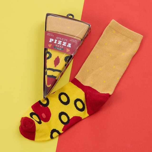 Britwear Britwear Men's Set of 3 Novelty Gift Pack Socks with Fries Hot Dog Pizza Design - 2