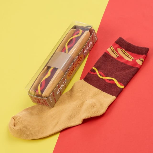 Britwear Britwear Men's Set of 3 Novelty Gift Pack Socks with Fries Hot Dog Pizza Design - 3