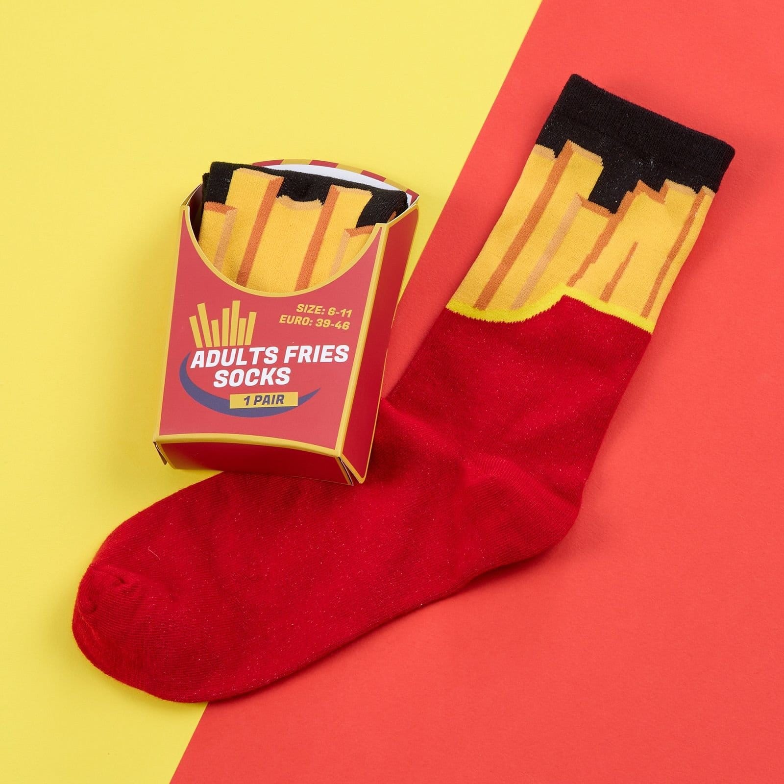 Britwear Britwear Men's Set of 3 Novelty Gift Pack Socks with Fries Hot Dog Pizza Design - 4