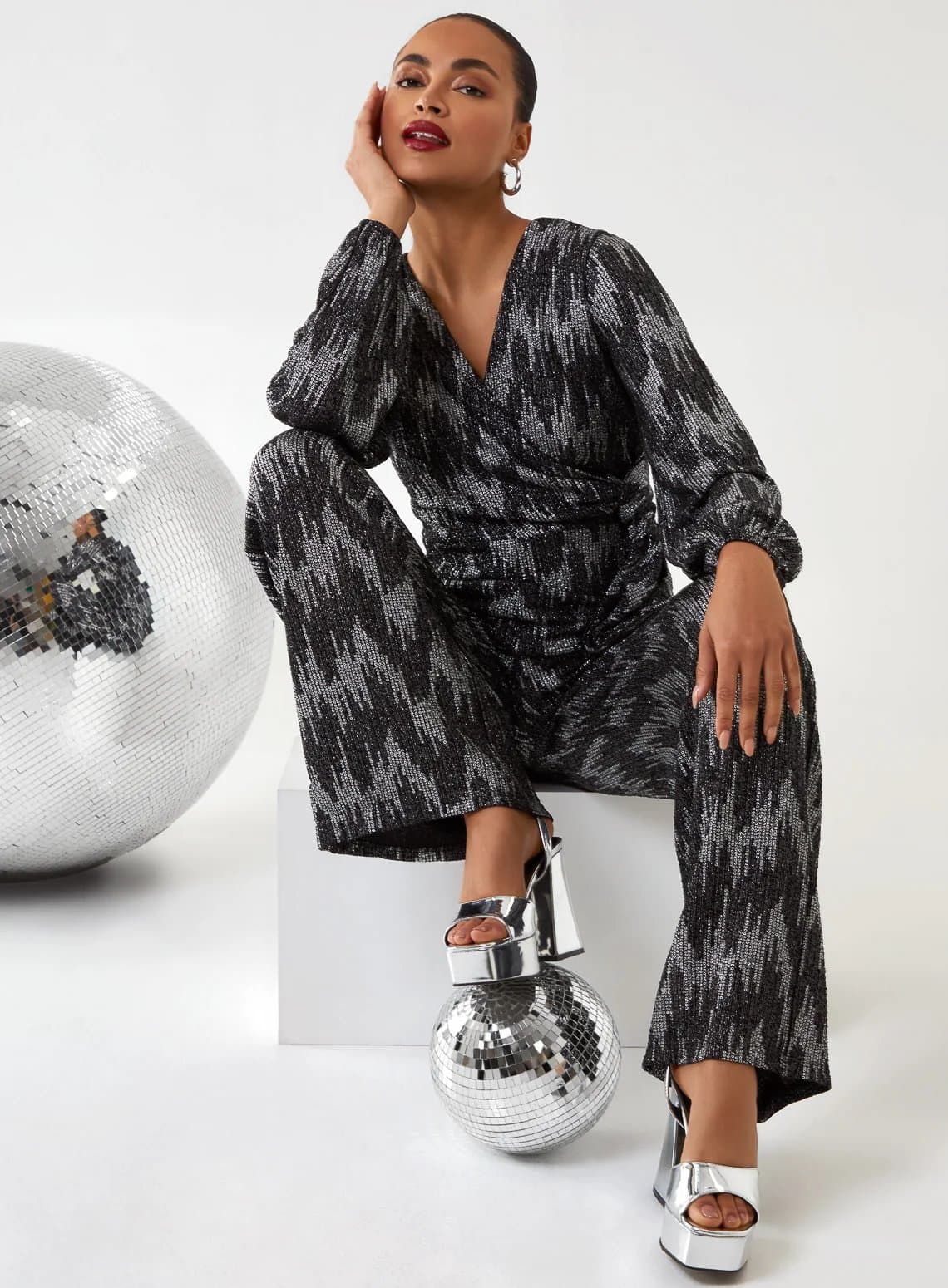 Blue Vanilla Wrap Tie Jumpsuit