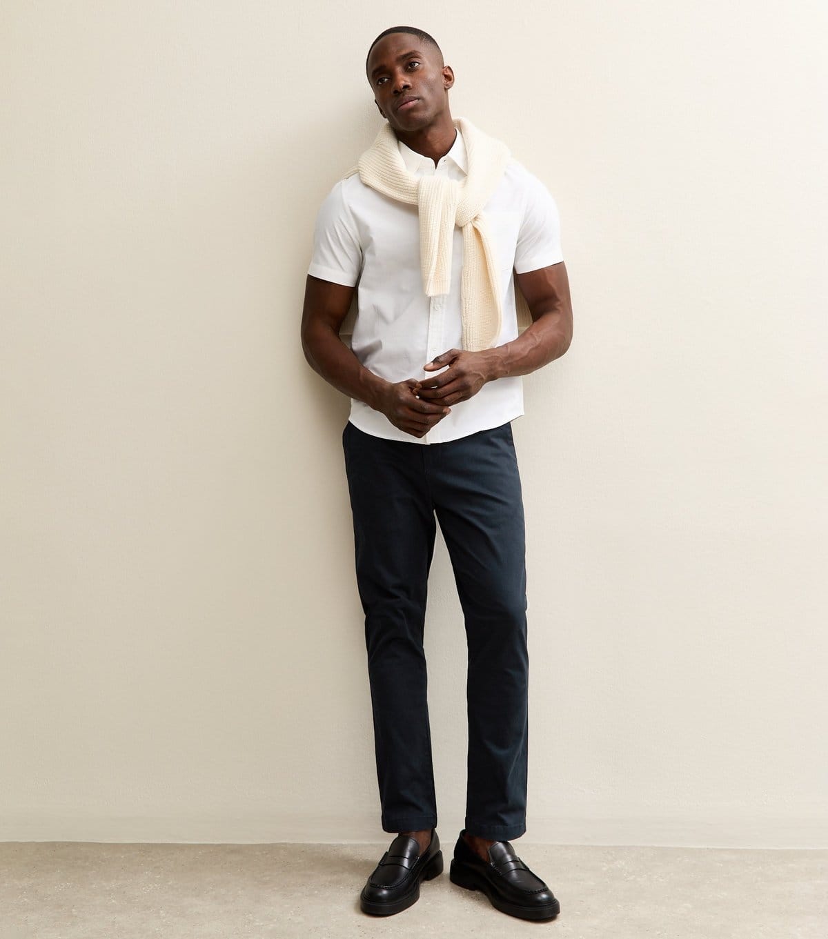 New Look Men's Navy Straight Chino Trousers
