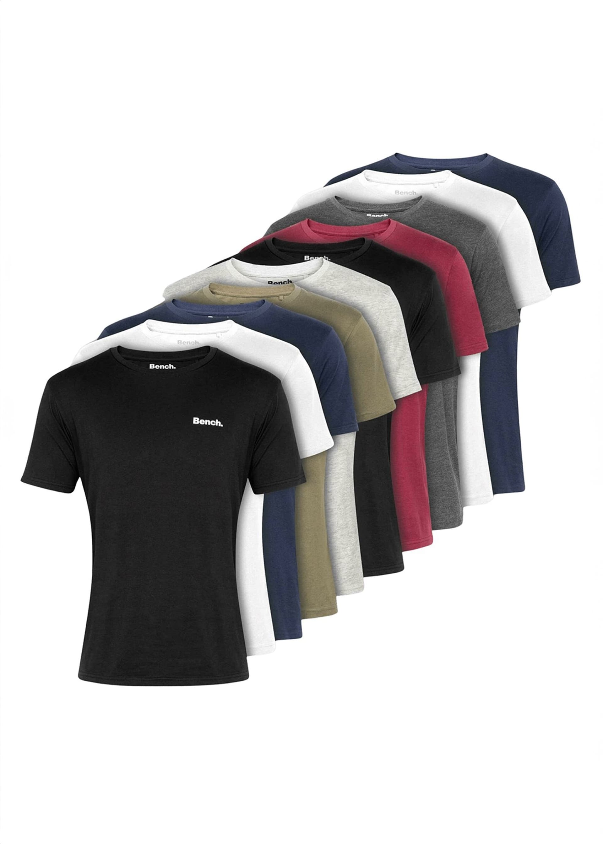 Bench Bench Men's 10 Pack Cotton 'Isaac' T-Shirts in Grey