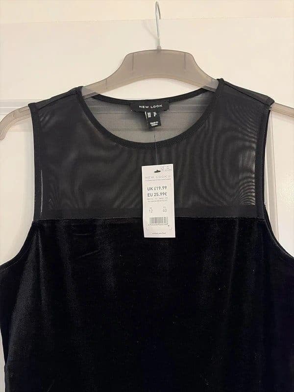 New Look Uk 12 black mesh detail bodysuit
