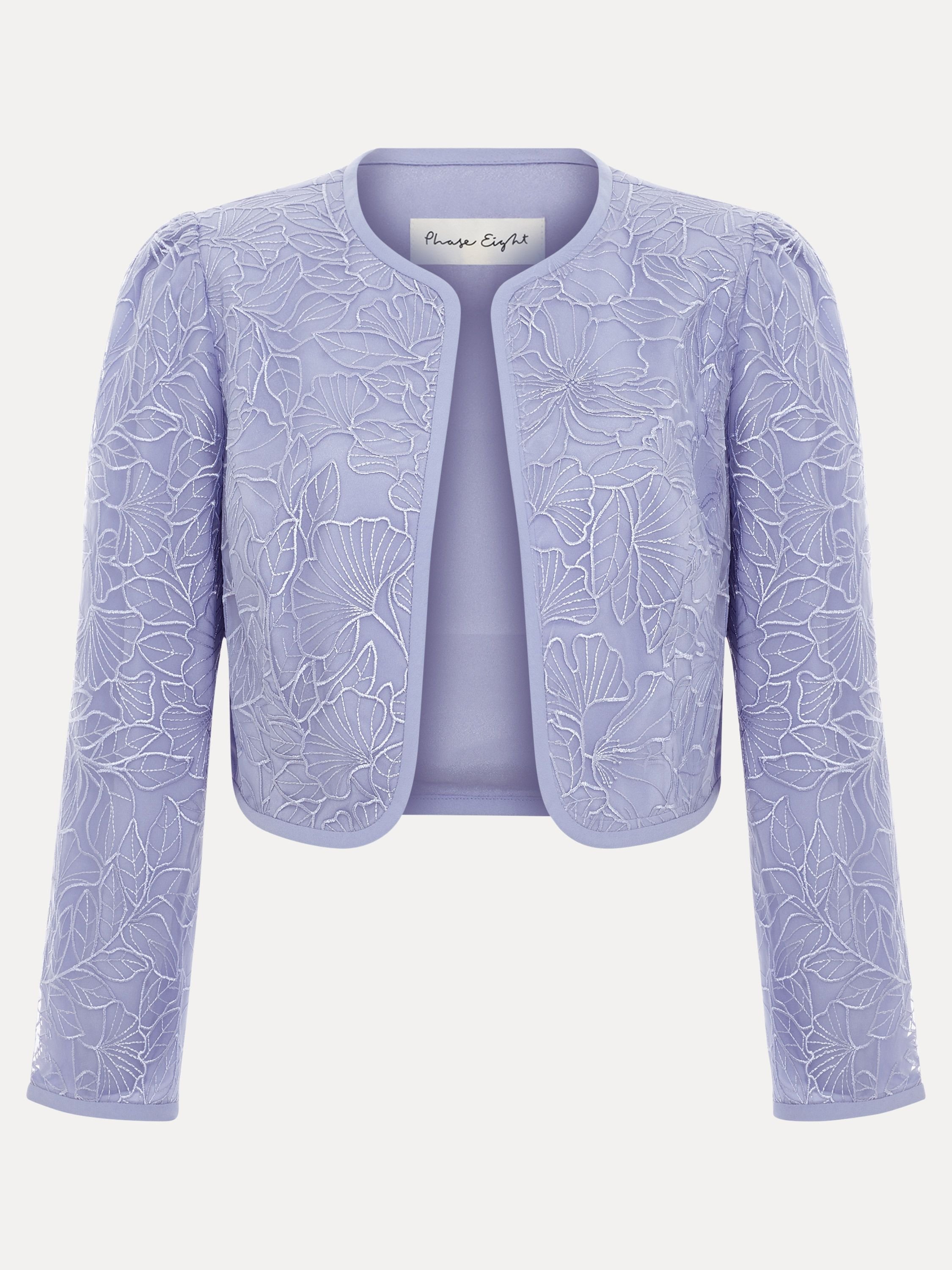 Phase Eight Phase Eight Women's Sakura Embroidered Cropped Jacket in Pale Blue - 2
