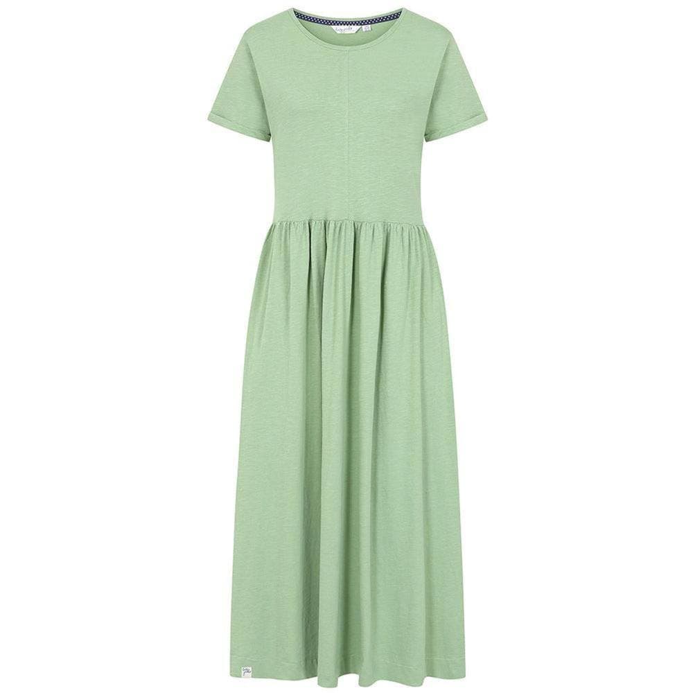Lazy Jacks Lazy Jacks Women's Long Gathered Dress in Light Green
