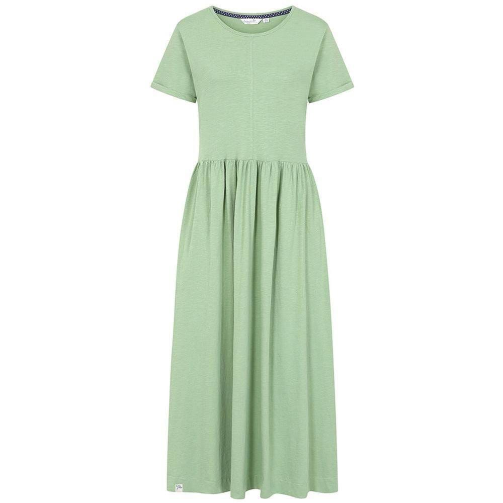 Lazy Jacks Lazy Jacks Women's Long Gathered Dress in Light Green - 4