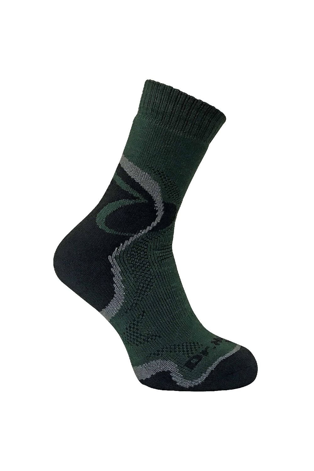 Dr Hunter Dr Hunter Men's 1 Pack Thick Warm Merino Wool Thermal Hiking Socks in Green - 2