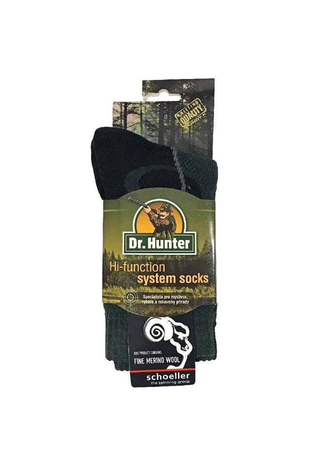 Dr Hunter Dr Hunter Men's 1 Pack Thick Warm Merino Wool Thermal Hiking Socks in Green - 2